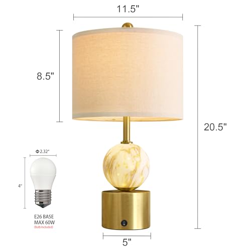 20.5" Small Bedside Table Lamps for Bedroom Nightstands (2 Count)