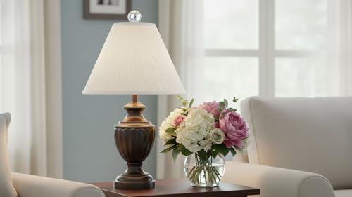 33191 Transitional Hardback Empire Shaped Mushroom Pleated Pleated White Spider Shade