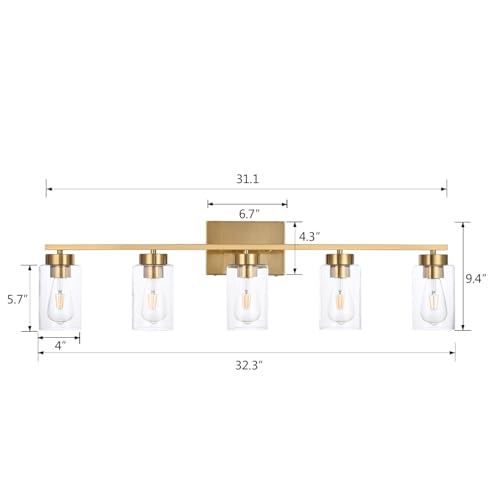 5 Light Bathroom Vanity Light Fixtures