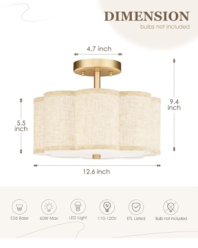 Gold Semi Flush Mount Ceiling Lights