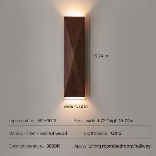 Modern Walnut Wood Wall Sconces