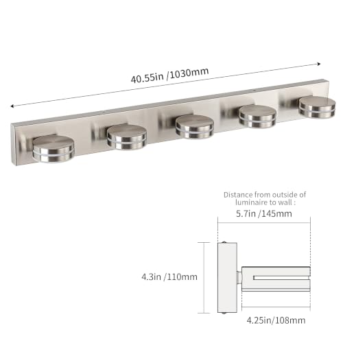 Brushed Nickel Bathroom Light Fixtures Over Mirror