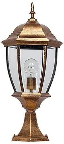 Garden Post Light Waterproof Outdoor Vintage Glass Post Light American Antique Simple Anti Rust Aluminum Column Lamp Street Door Community Landscape Decor Pillar Light