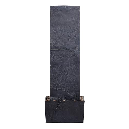38.6" Tall Outdoor Water Fountain with LED Lights