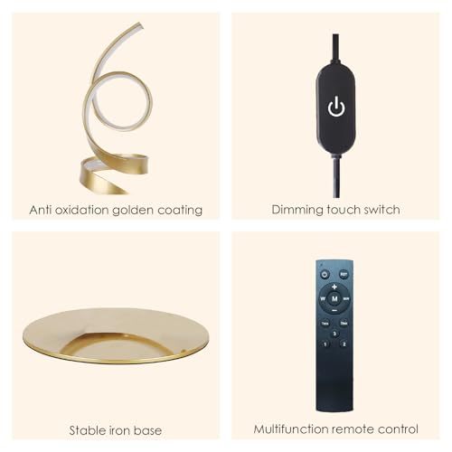 20W 2700LM 3 Colors Dimmable with Remote LED Art Table Lamp 21.6 Inch Height with Touch Switch for Living Room