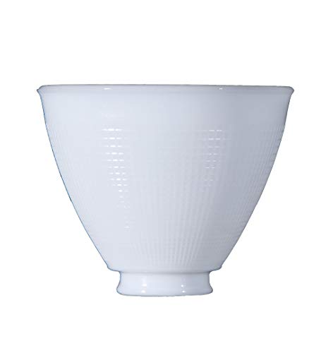 6 Inch Top Diameter I.E.S Style White Opal Glass Reflector Shade With Waffle Pattern Glass