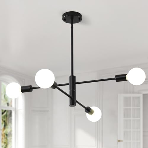 4 Light Sputnik Ceiling Light Fixture Mid Century Modern Chandelier