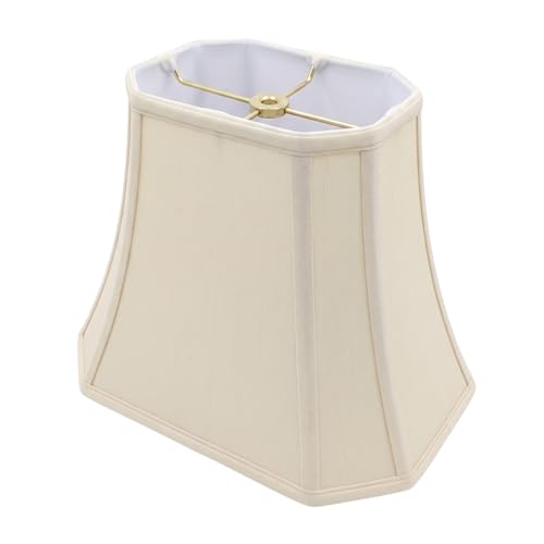 BSO-710-12EG Rectangle Cut Corner Basic Lamp Shade, (5x6.5) x (8x12) x 10, Eggshell