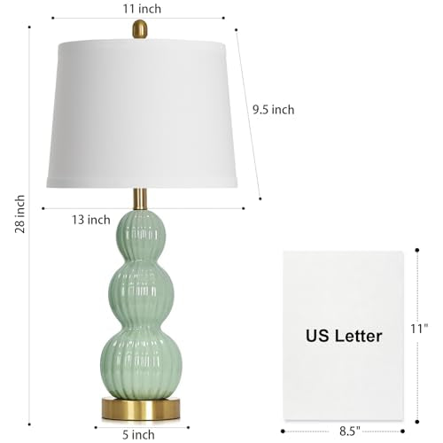 28" Sage Green Table Lamps Set of 2 for Living Room (2 Count)