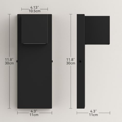 2 Pack Modern LED Outdoor Wall Light (Black)