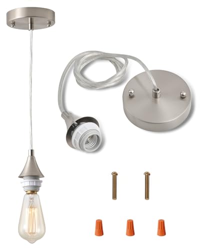 Vintage Brushed Nickel Pendant Light Kit