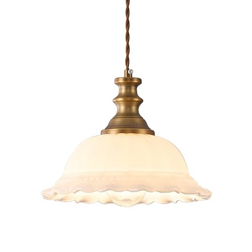 Glass Pendant Lights Modern Pendant Lighting Fixtures Hanging Lamp for Kitchen Island Bedroom Dining Room Coffee Shop Hallway White and Brass