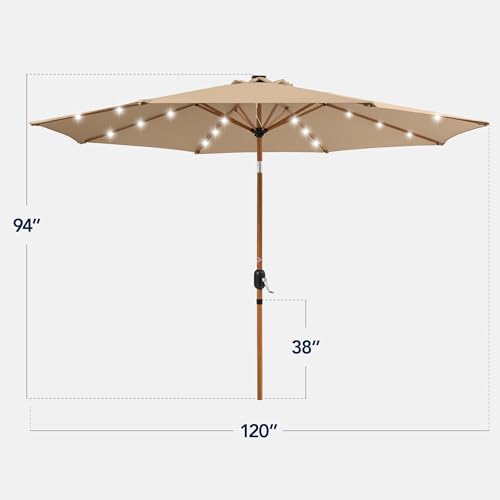 10ft Solar Market Patio Umbrella w