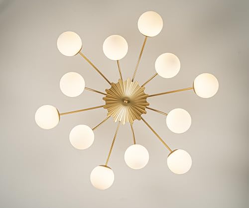 12 Light Milk Glass Pendant Light