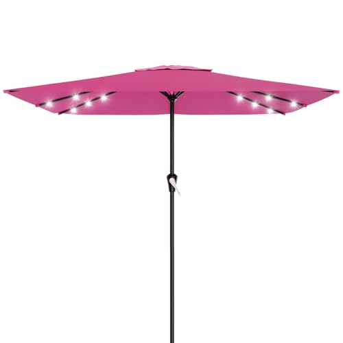 8' X 10' Rectangular Patio Umbrella with Solar Lights