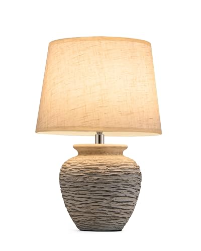 12" Cordless Ceramic Table Lamp with Coastal Base