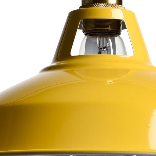 Modern Pendant Light Yellow Metal Adjustable Hanging Kitchen Light