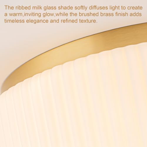 Mid Century Modern Gold Flush Mount Ceiling Light