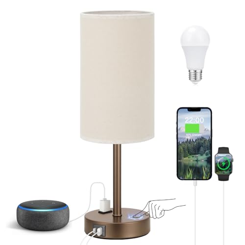 17.4" Brown Lamp for Bedroom