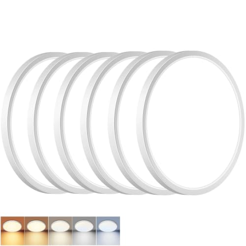 6 Pack 12Inch LED Flush Mount Ceiling Light 5 Color Temperatures (6 Count)