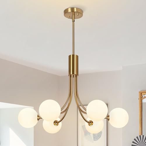 Gold Chandelier Mid Century Light Fixture Sputnik Chandelier Foyer Lighting