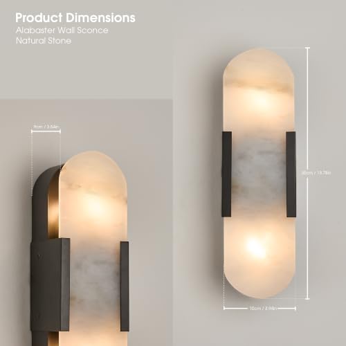 Modern Alabaster Wall Sconce Set of 2
