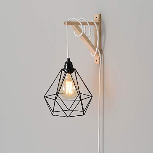 White Plug in Swag Pendant Light Fixture