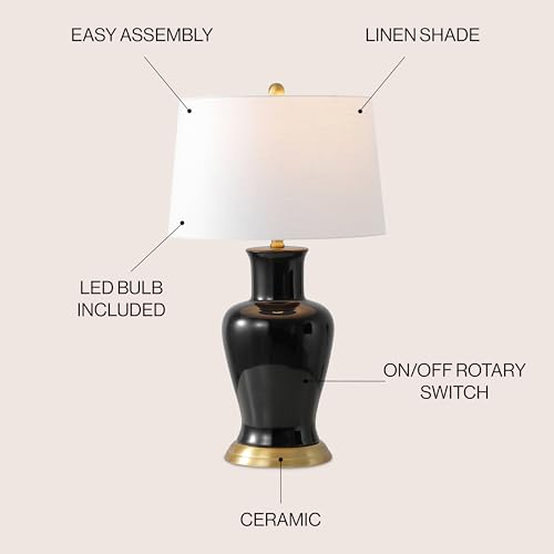Julian Classic Ceramic Urn Metal LED Table Lamp 29"