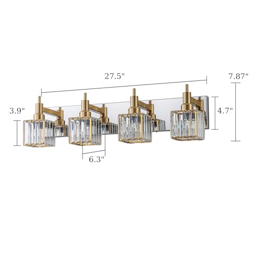 Crystal Bathroom Light Gold Chrome 4