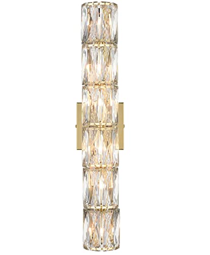 24 Inch Crystal Wall Sconce Gold Sconces Wall Lighting