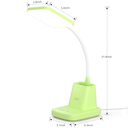 LED Desk Lamp with 10W Wireless Charging & Pen Holder
