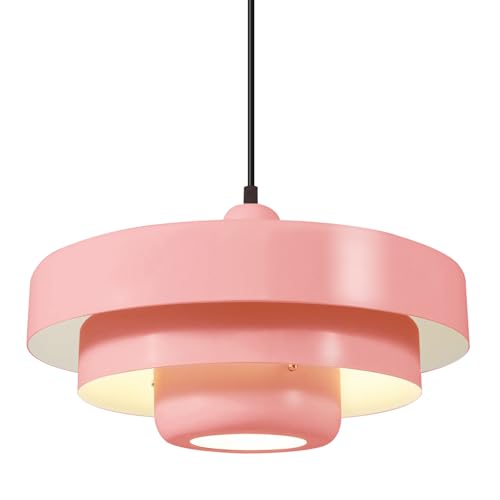 Mid Century Adjustable Pendant Light Pink Ceiling Light Fixture