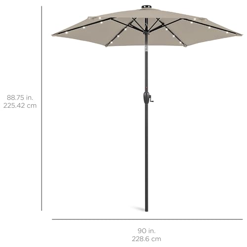 7.5ft Solar Umbrella LED Lighted Patio Umbrella