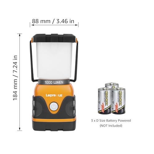 1000LM Battery Powered LED Camping Lantern with 4 Light Modes