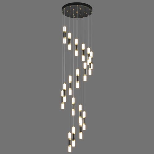 18 Light Modern Kitchen Island Black Gold Ceiling Pendant Light Dimmable LED 108W Staircase Large Chandelier Lobby Living Room Bedroom Foyer High Ceiling Chandelier