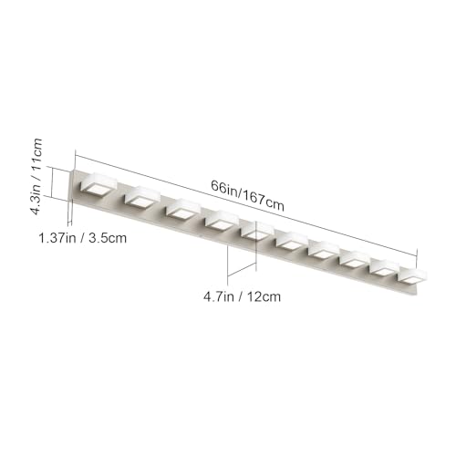 10 Light Brushed Nickel Bathroom Vanity Light Metal Acrylic Modern LED Bathroom Lighting Over Mirror