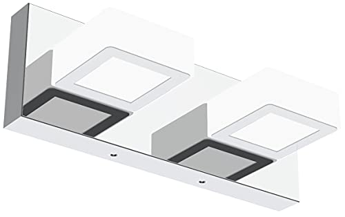 Modern LED Vanity Light 2 Light Acrylic Stainless Steel for Bathroom Vanity Lighting Fixtures Cool White 6000K