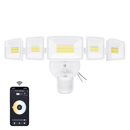 120W Smart LED Security Lights Motion Sensor Outdoor 5 Heads
