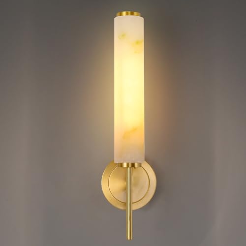 Modern Brass Alabaster Wall Sconces