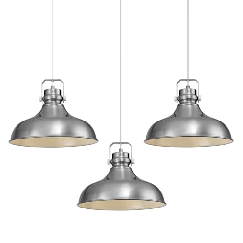 Brushed Nickel Modern Pendant Lights Kitchen Island Fixtures (3 Count)