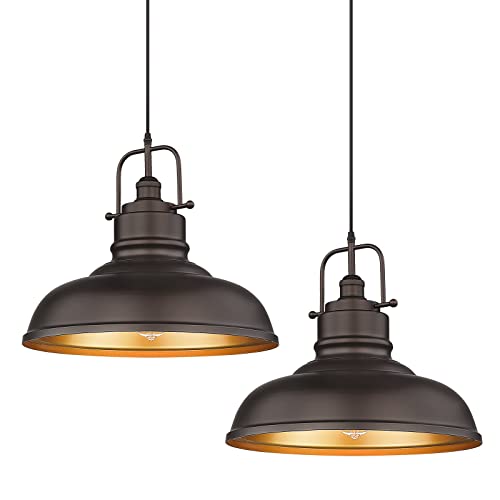 2 Pack Large Kitchen Pendant Lights 17.7 Inch (2 Count)
