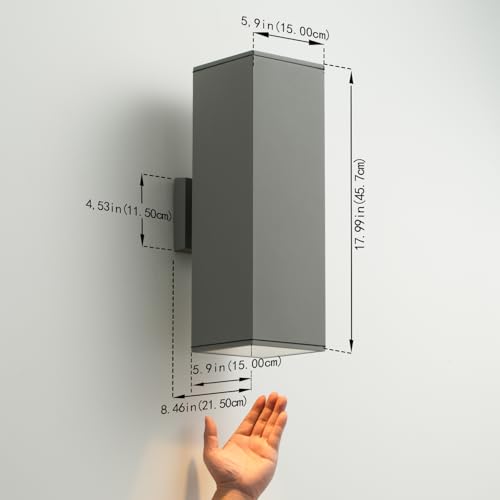 18" Modern Outdoor Porch Light in 2 Lights (2 Count)