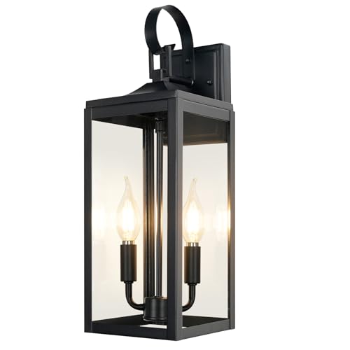 17.6" Black Outdoor Wall Light Fixture