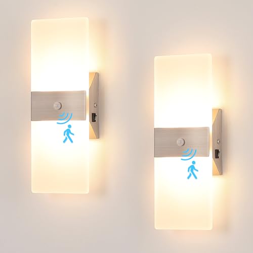 Motion Sensor Wall Sconce Set of 2