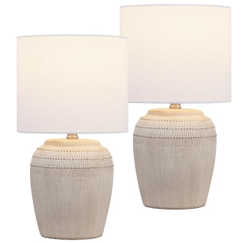 Hugo 16.75" Reeded Ceramic Table Lamp (2 Count)