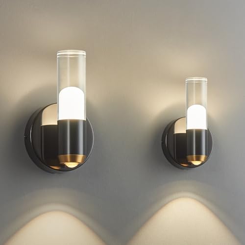 Modern Wall Sconces Set of Two Black Wall Lamp Sconces Wall Lighting LED Wall Lights Wall Decor (2 Count)
