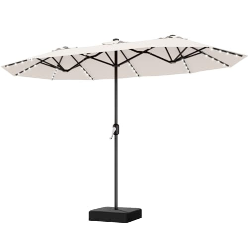 13 FT Patio Umbrella with Solar Lights