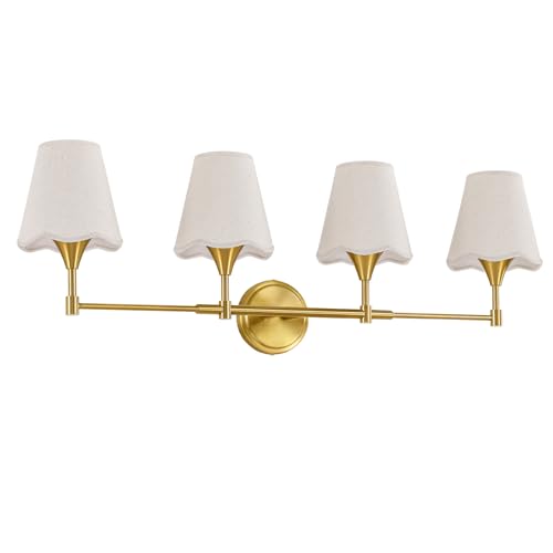 Gold Bathroom Vanity Light Fixtures (Brushed Gold / 4 LIGHT)