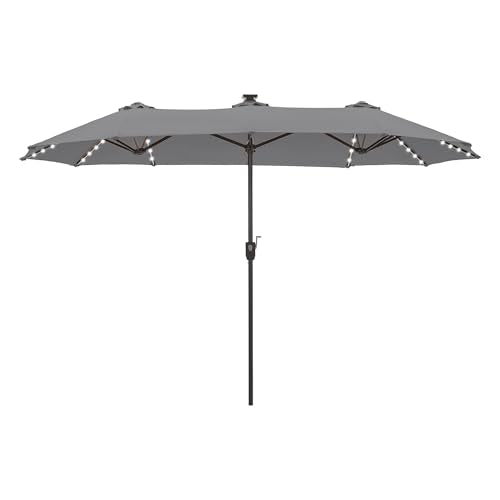 13 ft Patio Umbrella with 120 LED Solar Lights Outdoor Umbrella