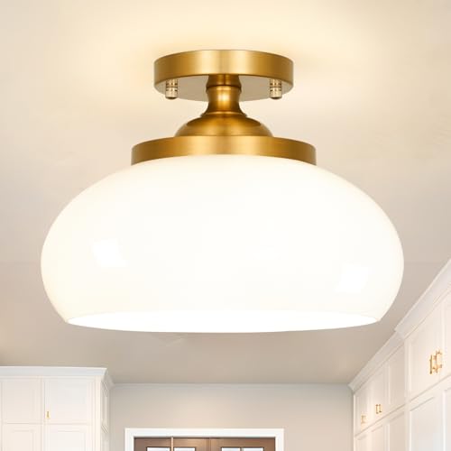 Mid Century Gold Ceiling Light with Hand